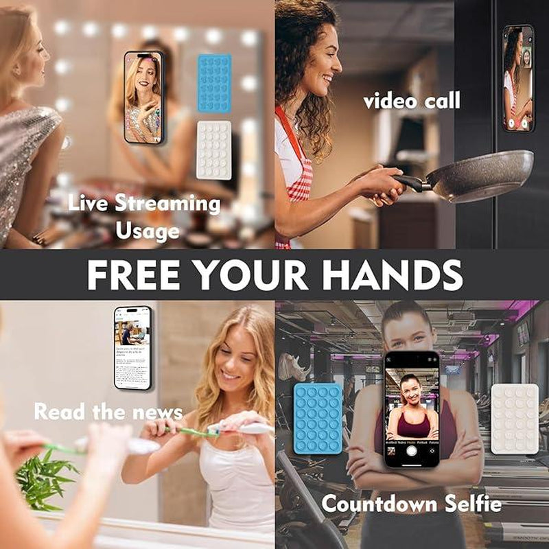 2PCS Silicone Suction Phone Case Mount Non Slip Suction Cup Phone Mount